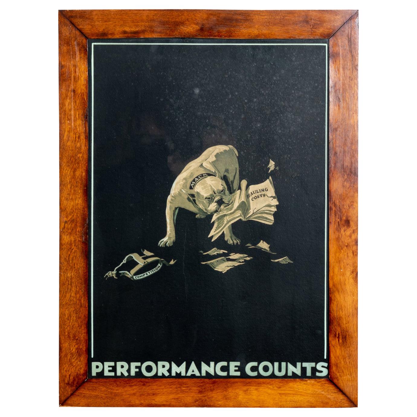 Framed Bulldog Print "Performance Counts" For Sale