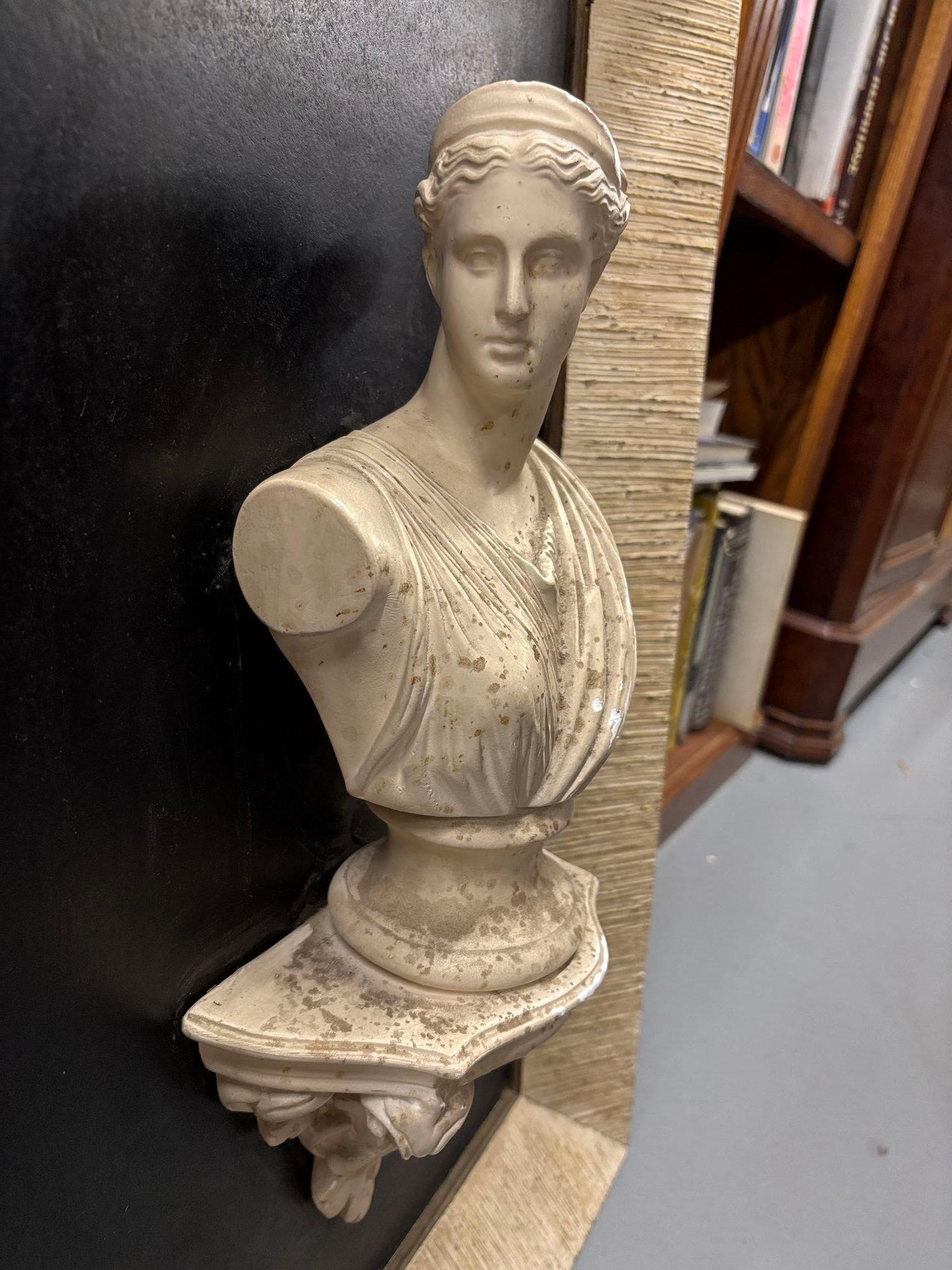 Late 20th Century Framed Bust Sculpture 3D Framed Classical Style Art Male and Female Figure- Pair For Sale