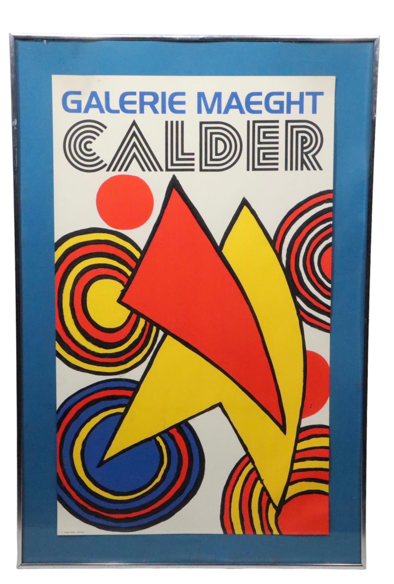  Lithographie encadrée Calder Galerie Maeght  Affiche Maeght Editeur, Arte, Paris, années 70 en vente 3