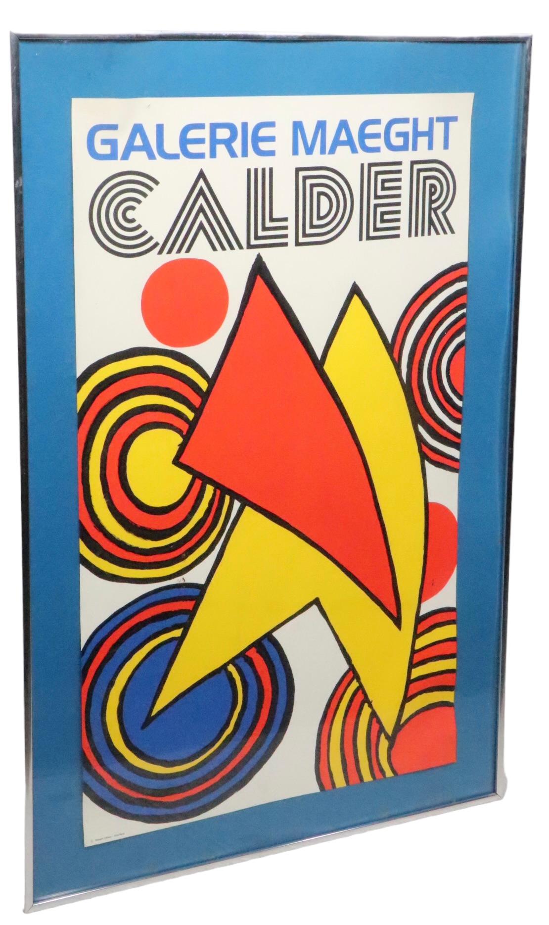 French  Framed Calder Galerie Maeght Lithograph  Poster Maeght Editeur - Arte Paris 70s For Sale