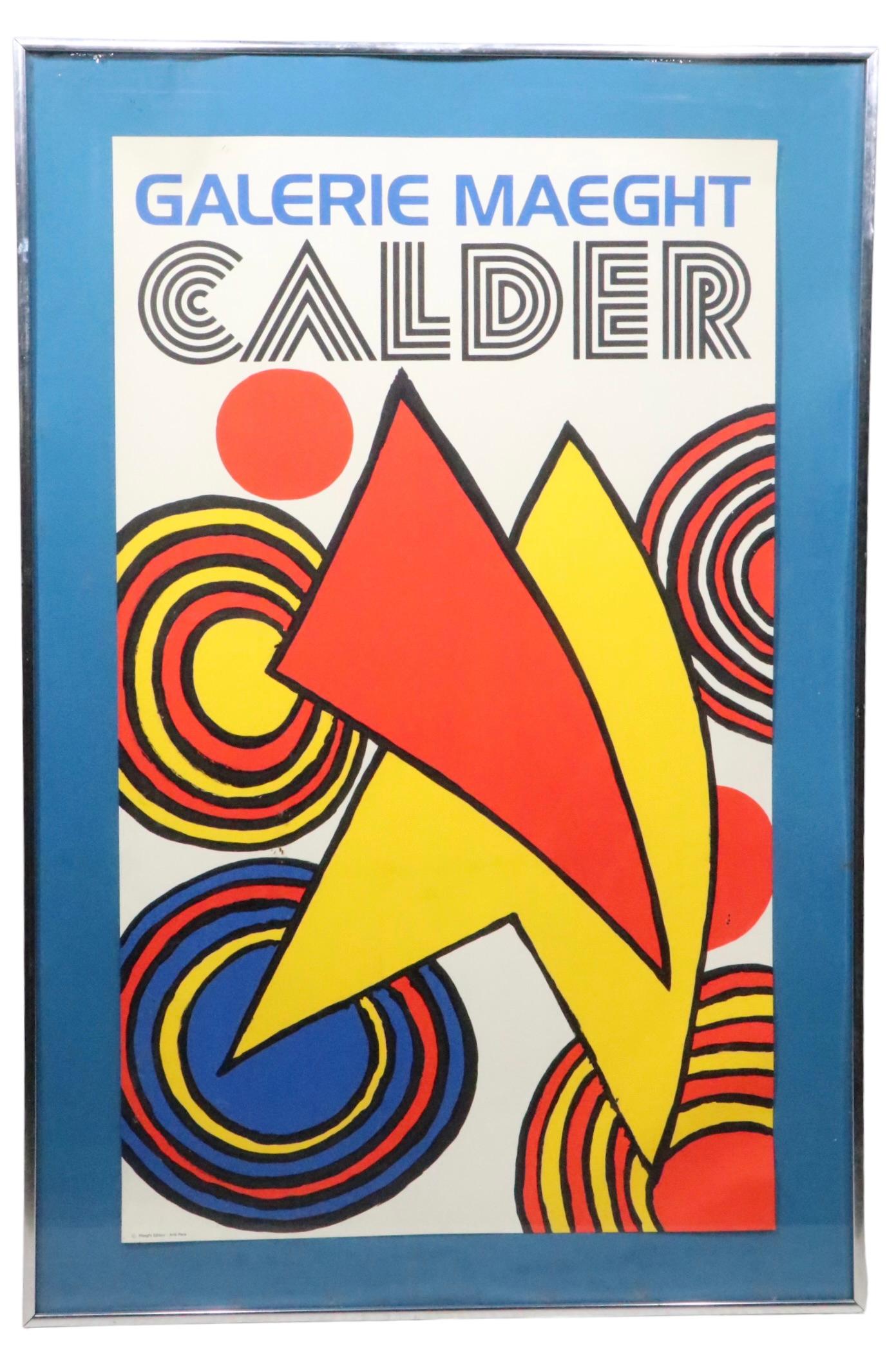  Framed Calder Galerie Maeght Lithograph  Poster Maeght Editeur - Arte Paris 70s In Good Condition For Sale In New York, NY
