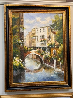 Framed original Painting of Venice Canal by Ranmondo