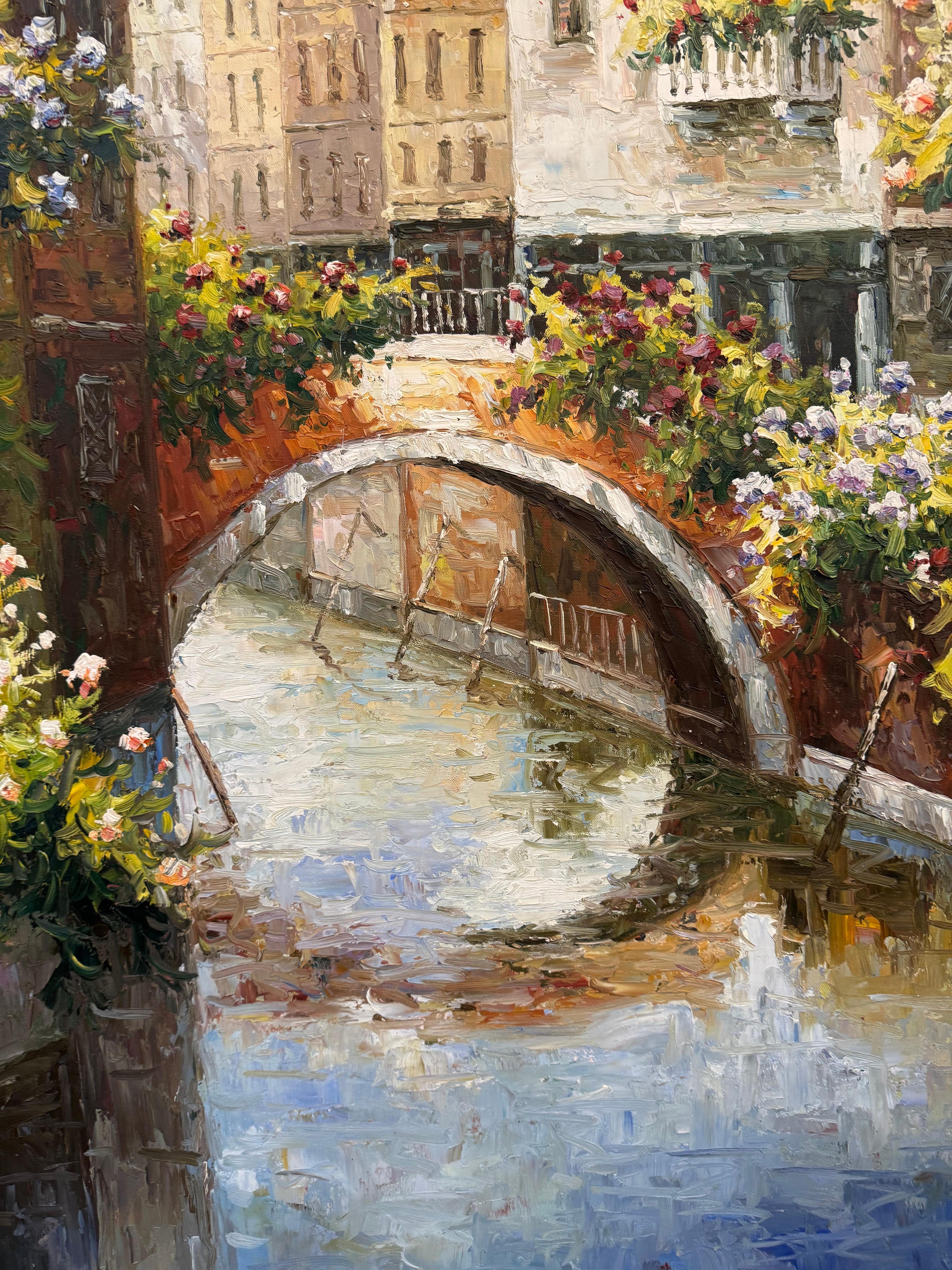 Tela Quadro originale incorniciato di Canale di Venezia di Ranmondo in vendita