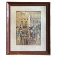 Framed "Caribbean Scene" Watercolor by Frank Boyd, Listed American Artist