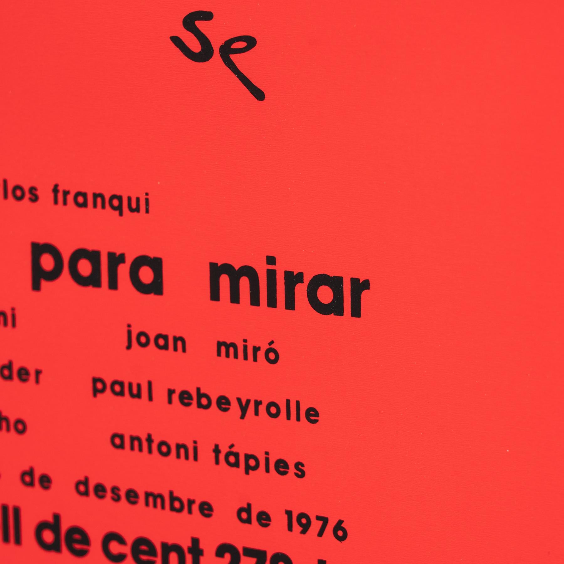 Gerahmte Carlos Franqui-Lithographie „Poemas Para Mirar“, um 1976 (Spanisch) im Angebot