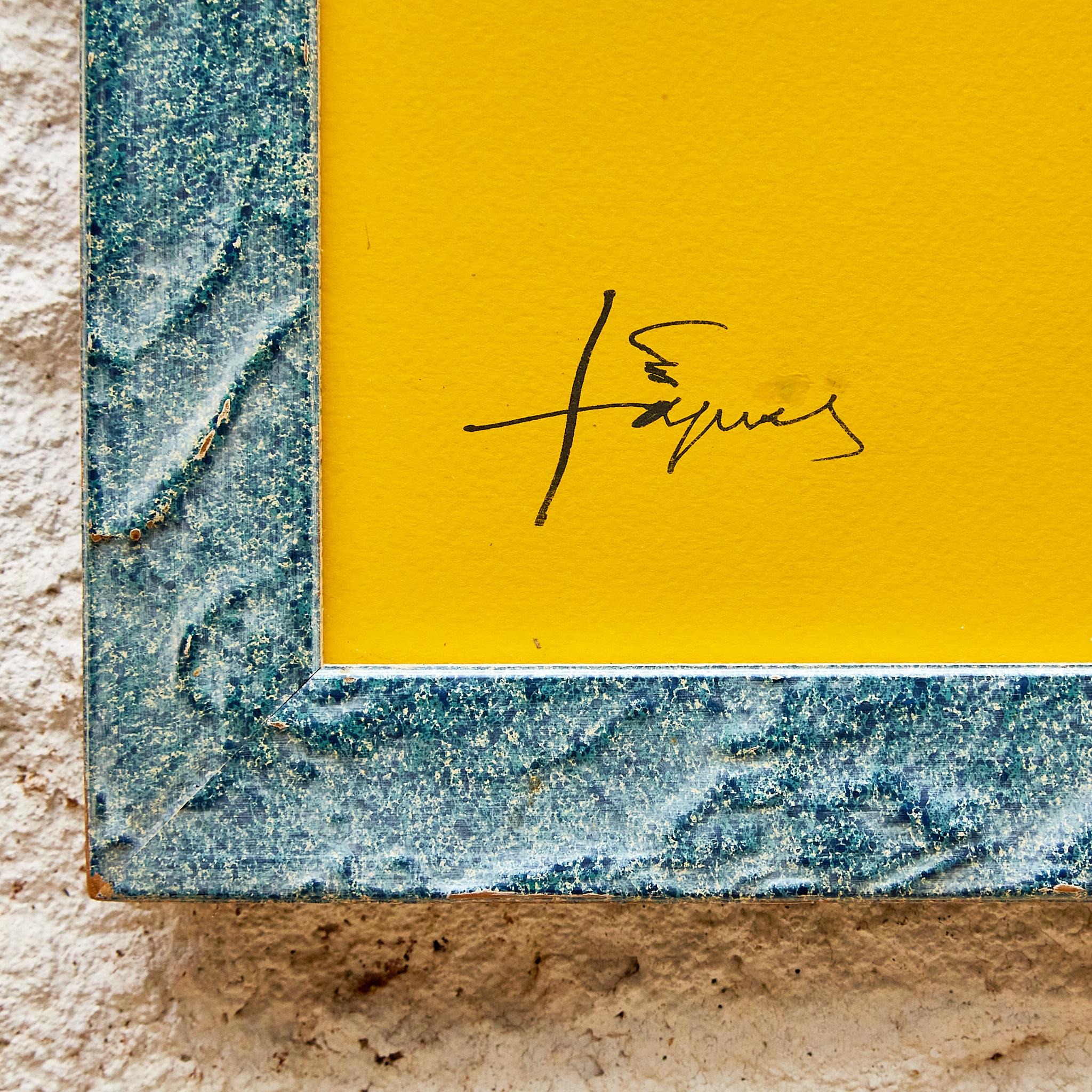 Gerahmtes Kartell von Antoni Tàpies, um 2002   (Holz) im Angebot