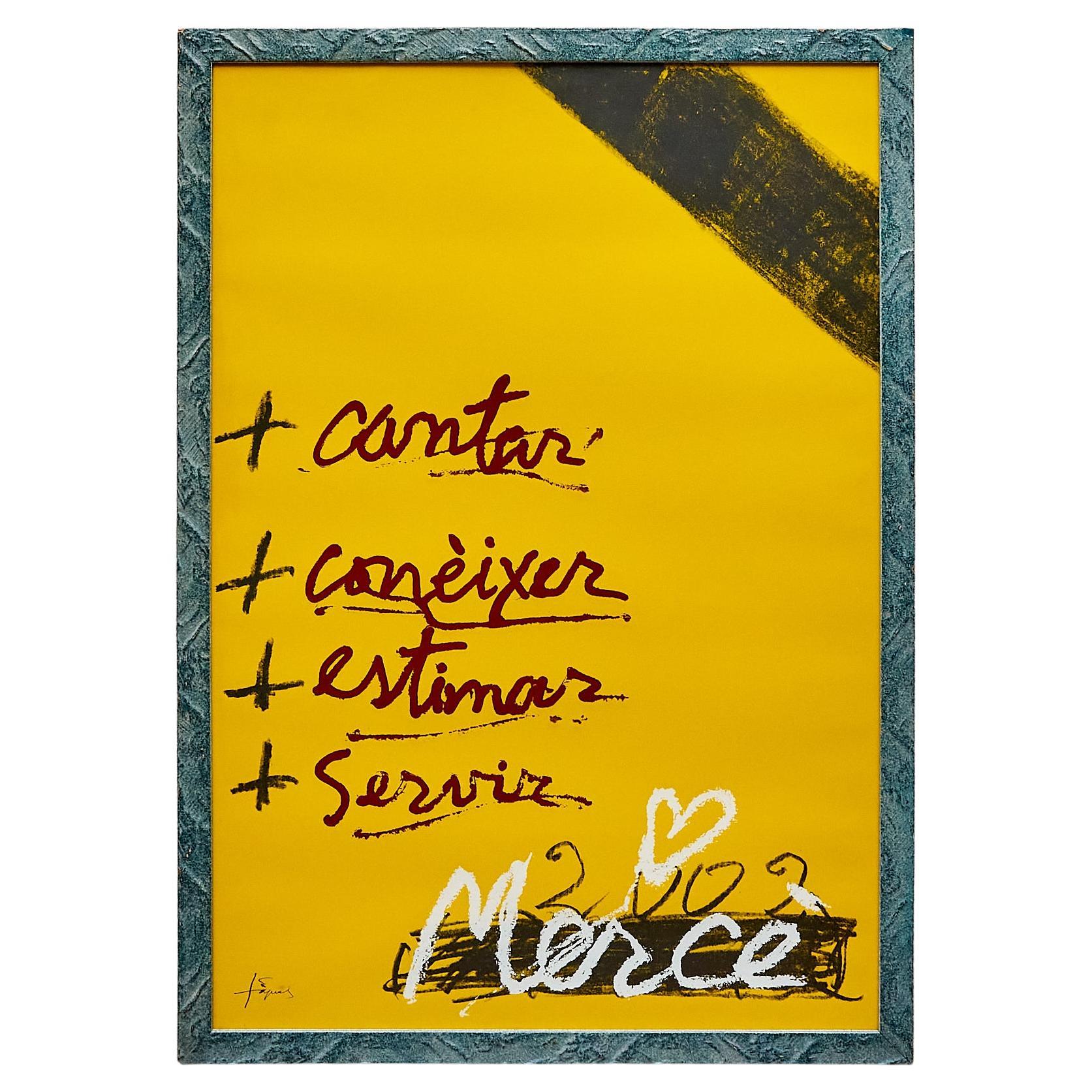 Gerahmtes Kartell von Antoni Tàpies, um 2002  