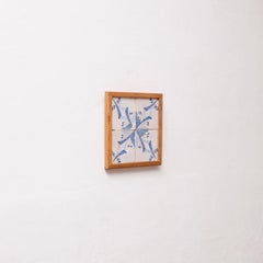 Framed Ceramic Tile Hand Painted Composition, circa 1950