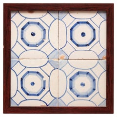 Composición enmarcada de azulejos de cerámica pintados a mano, hacia 1950
