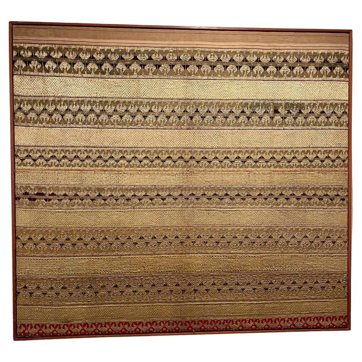 Framed Ceremonial Tapis Textile from Lampung For Sale
