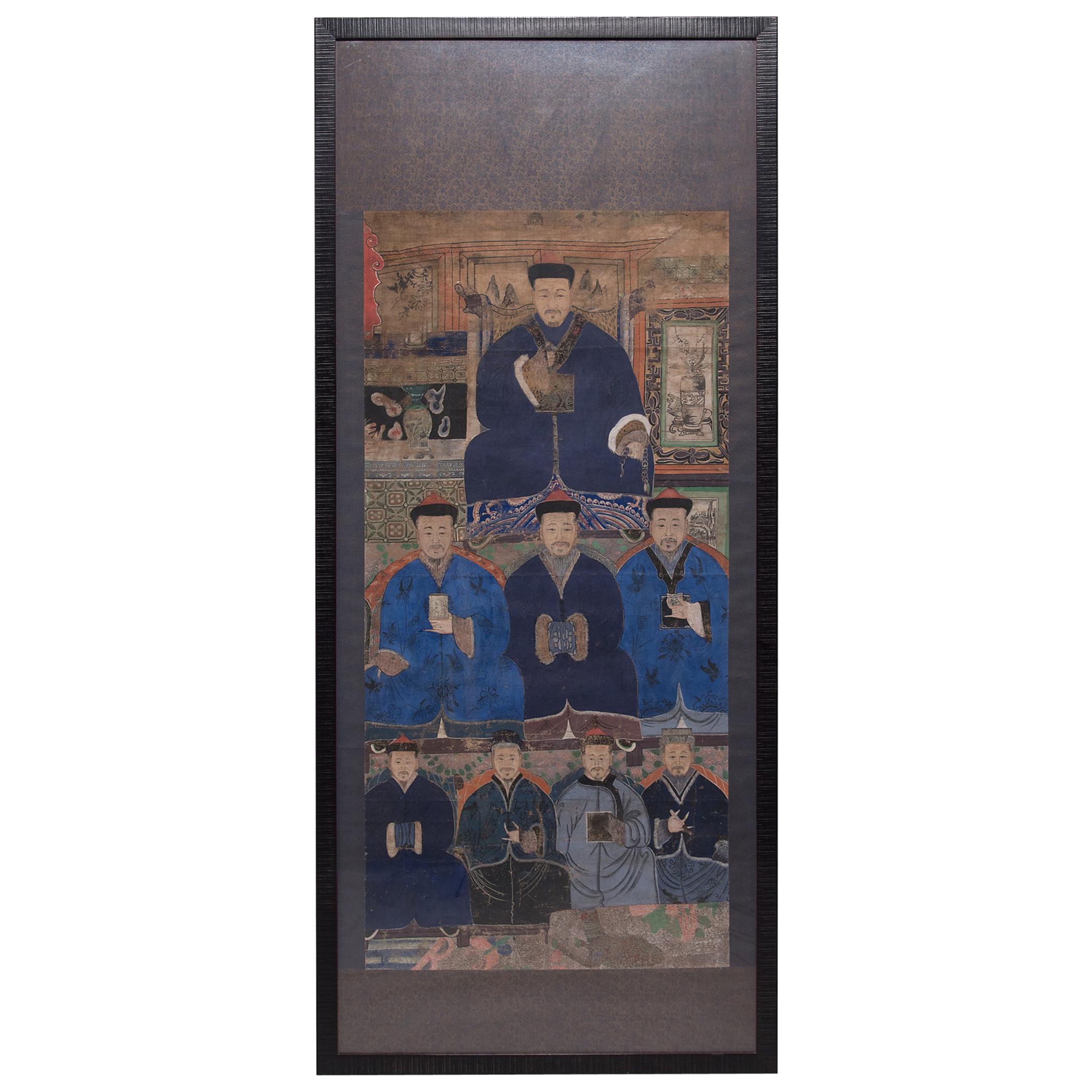 Framed Chinese Ancestor Portrait, circa 1900
