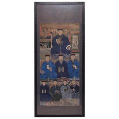 Antique Framed Chinese Ancestor Portrait, circa 1900