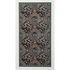 Framed Chinese Antique Brocade Dragon Panel