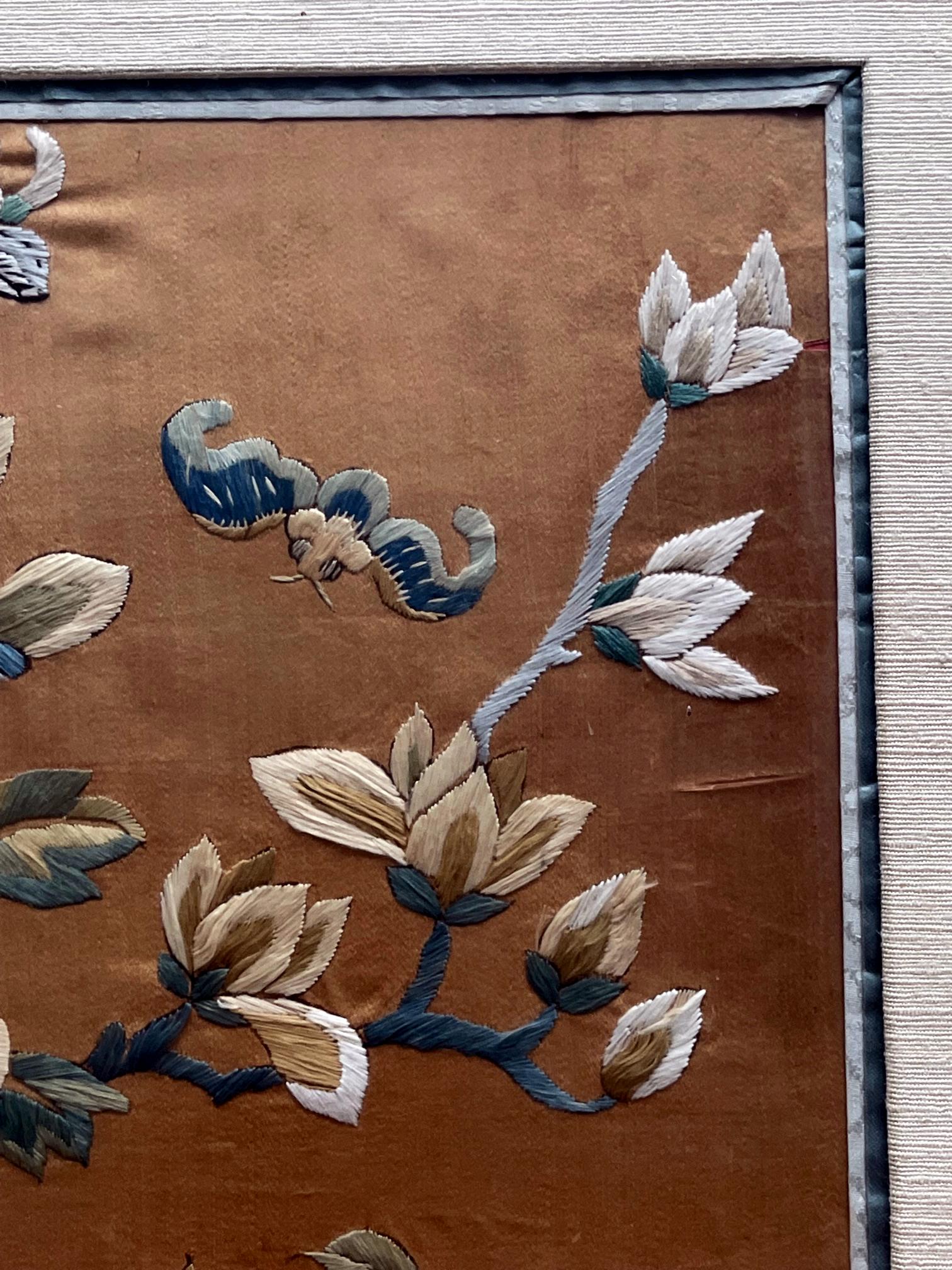 Framed Chinese Antique Silk Embroidery Panel 8