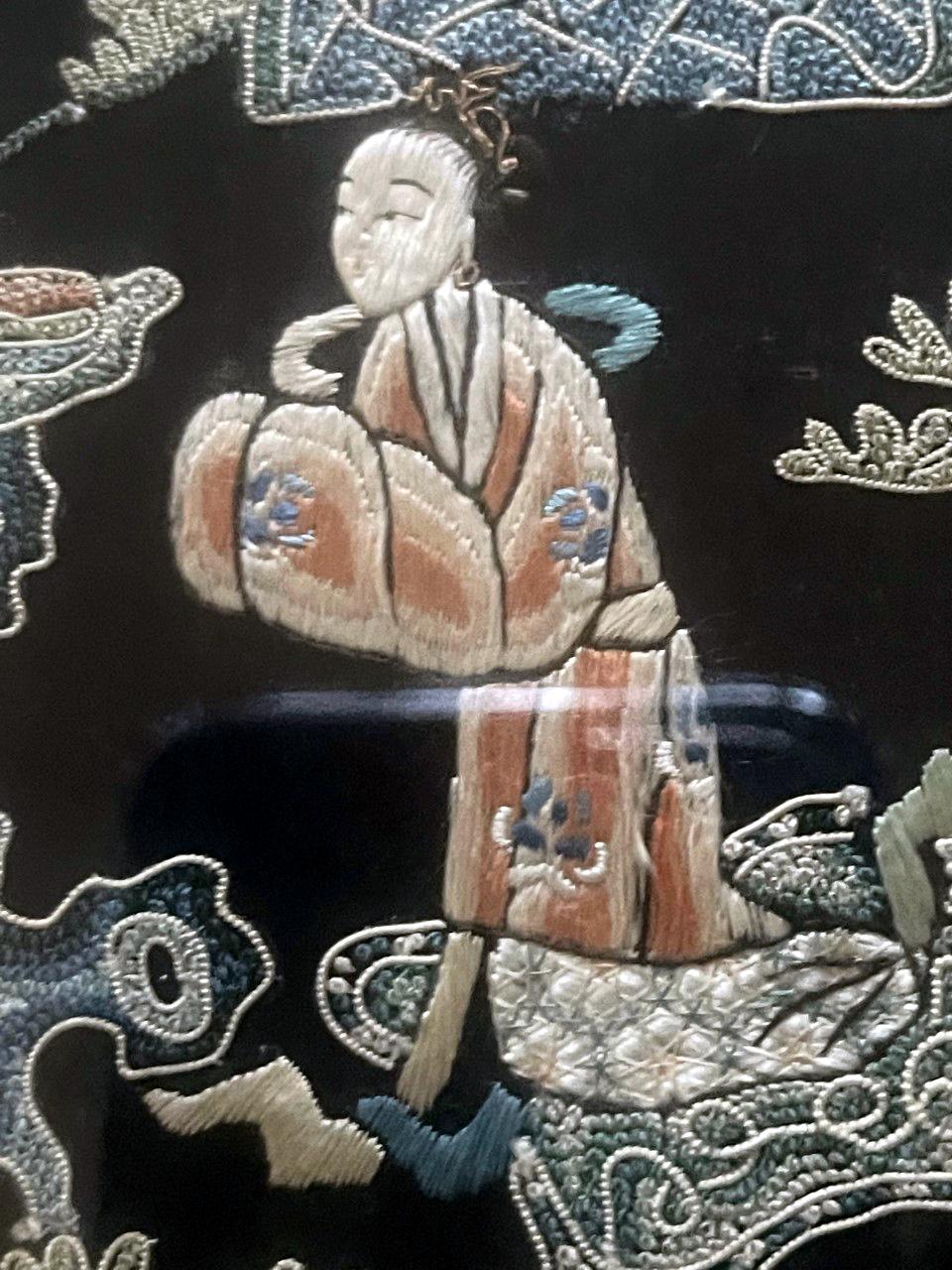 Framed Chinese Antique Textile Qing Dynasty Provenance For Sale 5