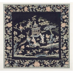 Framed Chinese Antique Textile Qing Dynasty Provenance