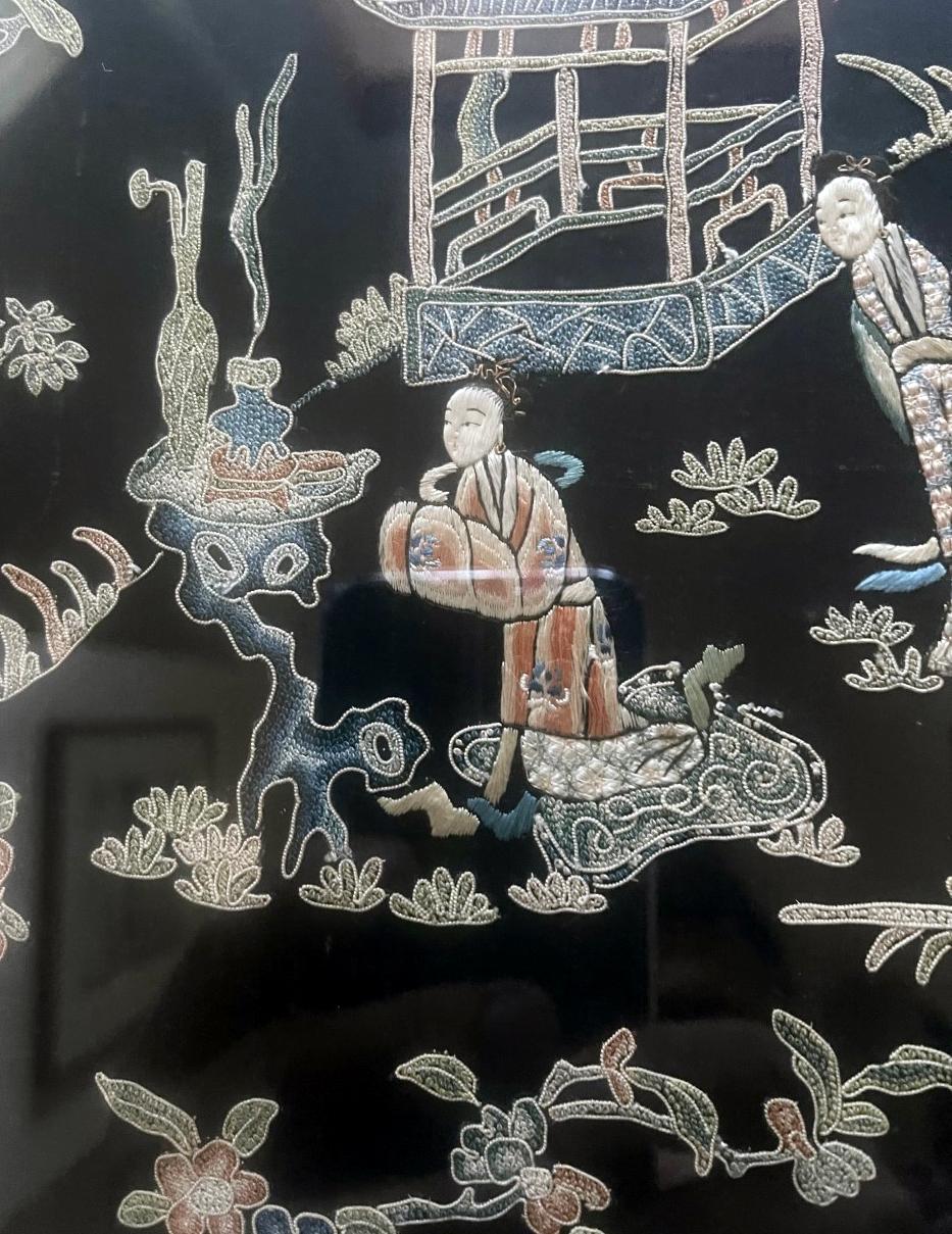 19th Century Framed Chinese Antique Textile Qing Dynasty Provenance For Sale