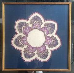 Framed Chinese Embroidered Silk Collar Qing Dynasty