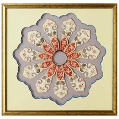 Framed Chinese Embroidered Silk Collar Qing Dynasty