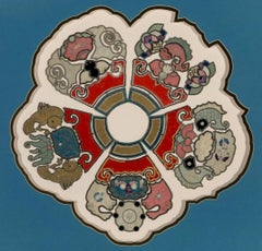 Framed Chinese Embroidered Silk Collar Qing Dynasty