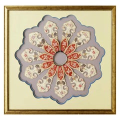 Framed Chinese Embroidered Silk Collar Qing Dynasty