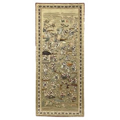 Framed Chinese Embroidered Silk Tapestry Of Children At Play