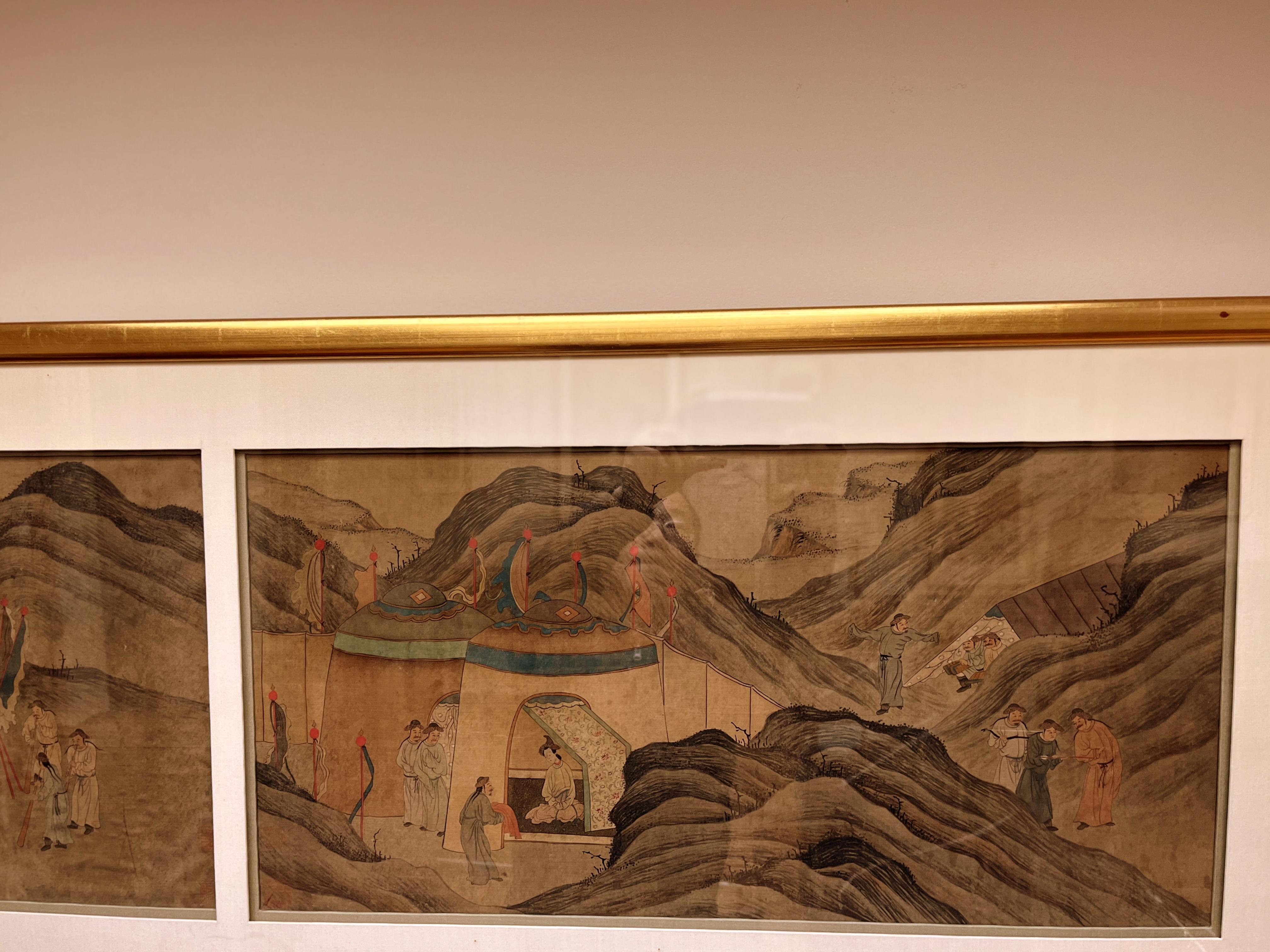 19th Century Framed Chinese Paintings of Northern Asian Nomadic Ethnic Group Livings For Sale