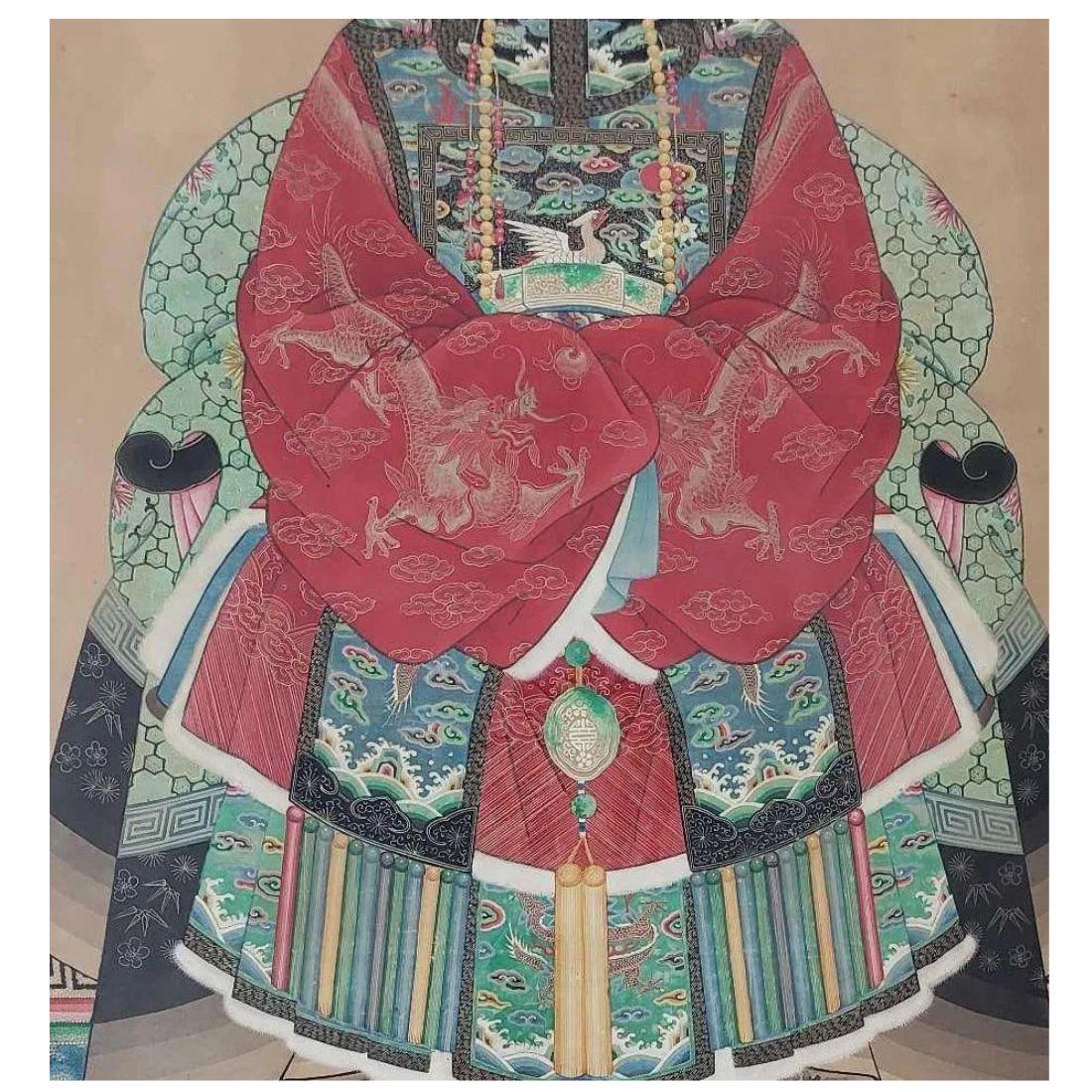 Chinois Portrait royal chinois encadré d'une femme en vente
