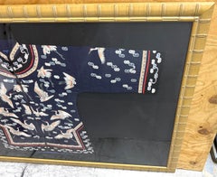 Framed Chinese Silk Embroidered Robe Flying Cranes &  Auspicious Clouds