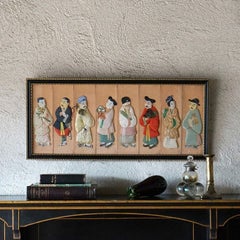 Antique Framed Chinese Silk Stumpwork ‘Traputo’ Textile Portrait Picture