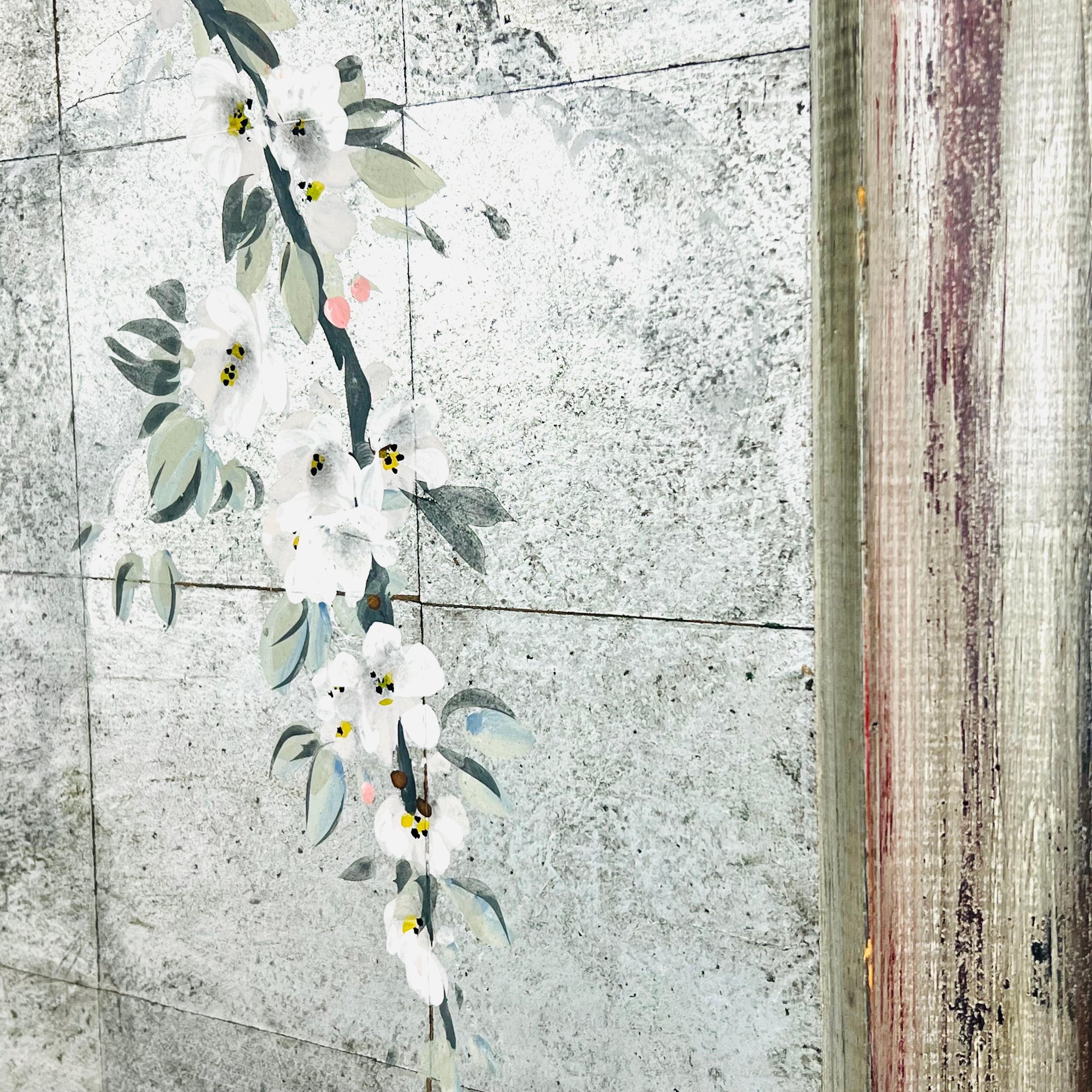 Framed Chinoiserie Style Silver Leaf Panel For Sale 7