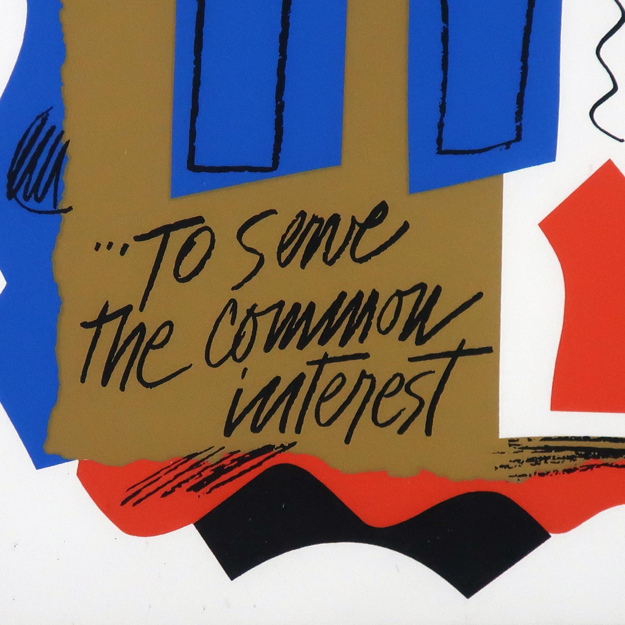 Post-Modern Framed “Cohen” Serigraph by Sam Maitin