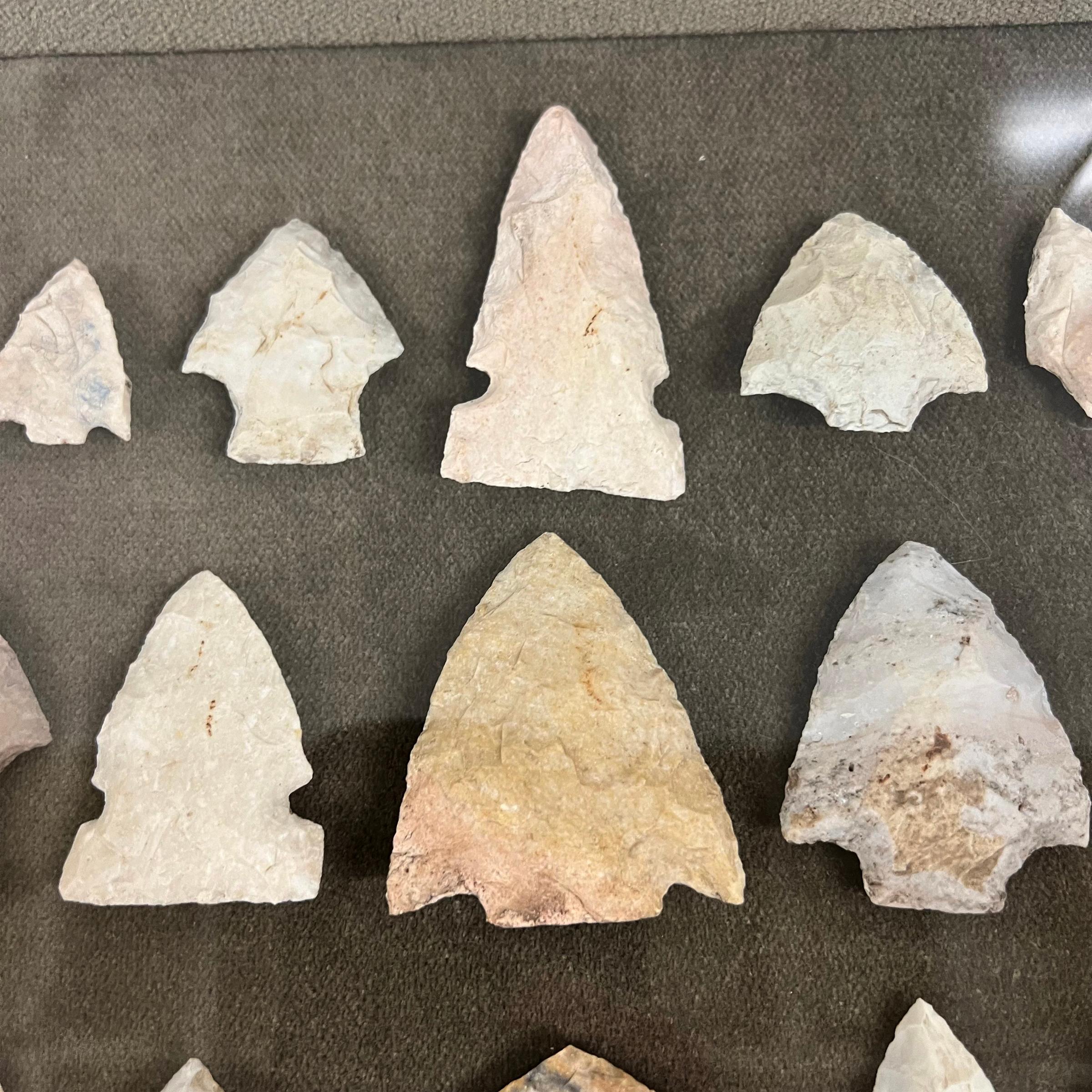 American Framed Collection of Forty-One Arrowheads