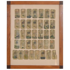 Gerahmte Sammlung von Tarot- oder Spielkarten:: frühes 19. Jahrhundert