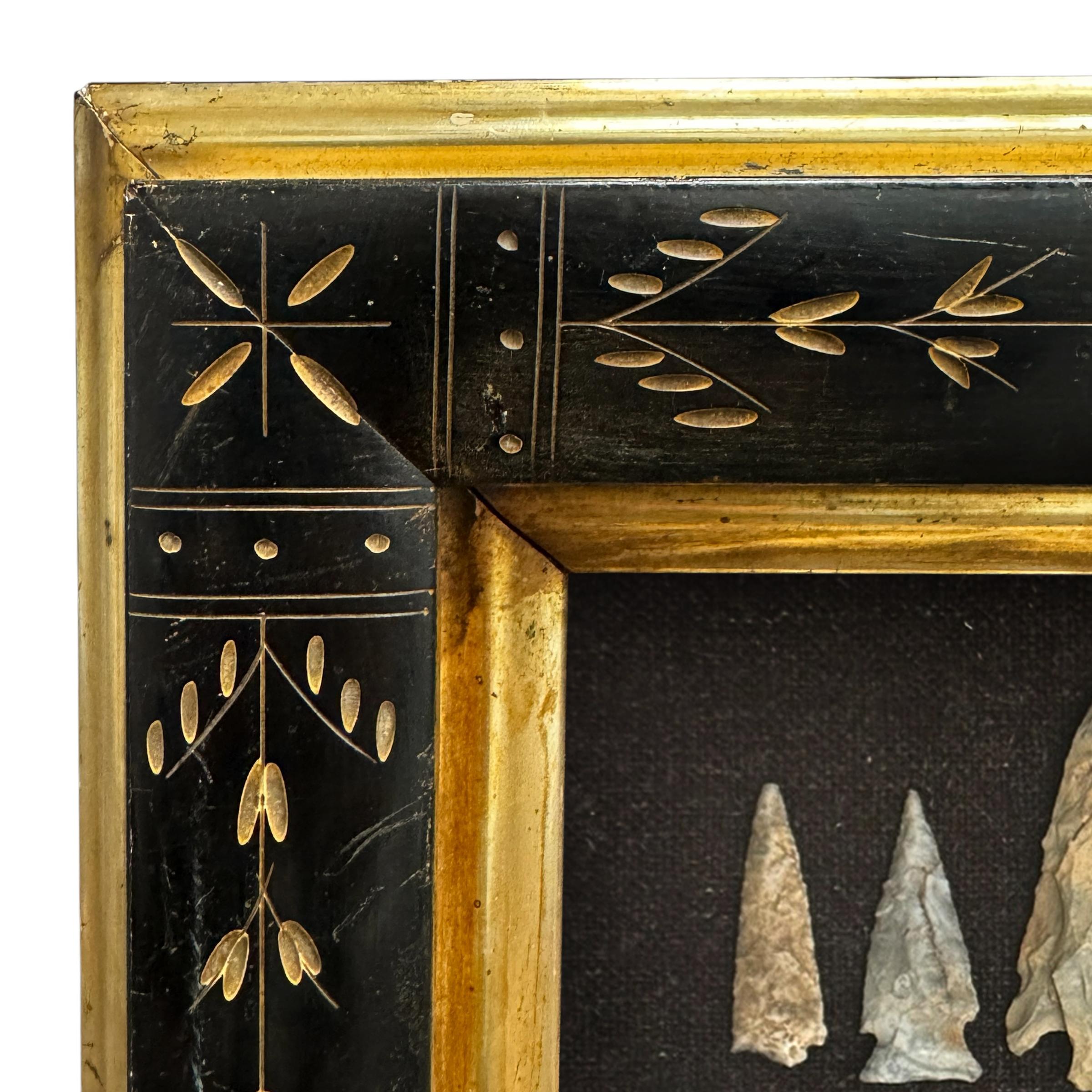 18th Century and Earlier Framed Collection of Thirteen Native American Arrowheads