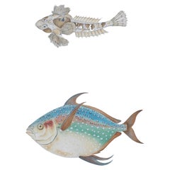 Framed Color Lithograph of Brown and Multi-Colored Tropical Fish