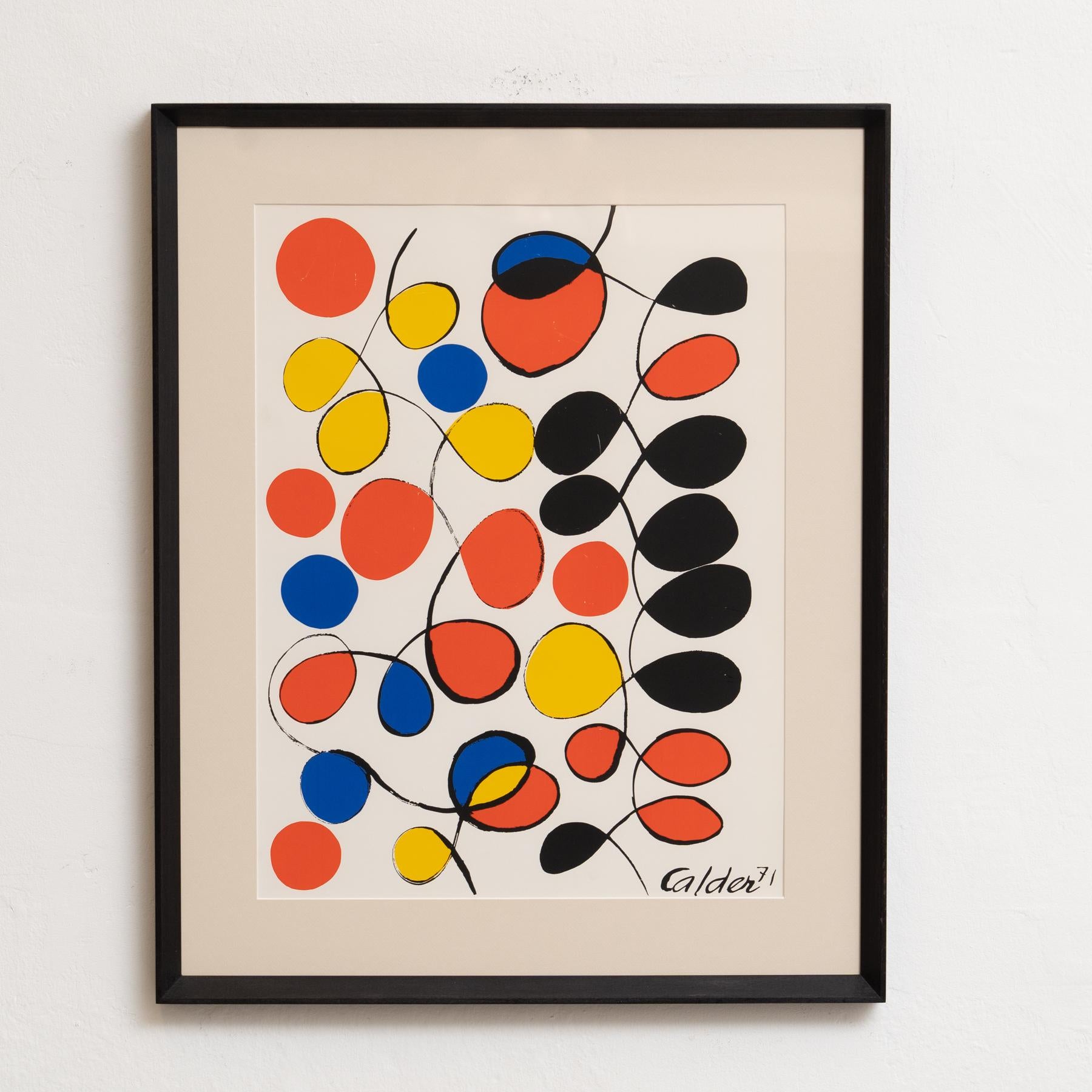 Framed Color Serigraphy by Alexander Calder - 