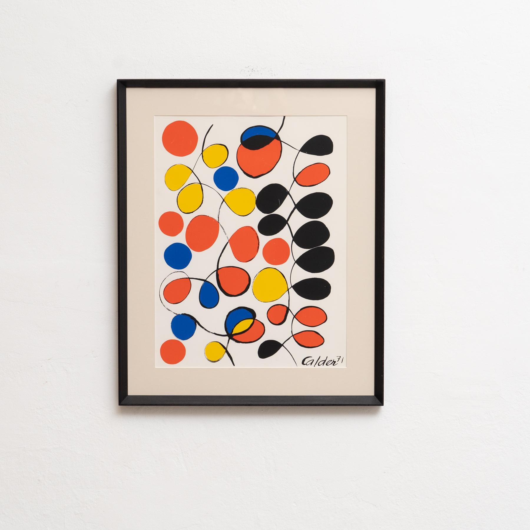 Elevate your art collection with this stunning framed color serigraphy by the renowned artist Alexander Calder, titled 