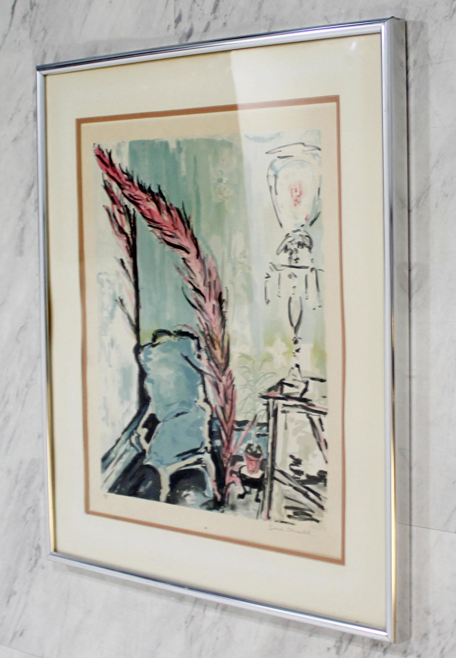 Framed Colored Lithograph Signed by Sarah Churchill 67/300 In Good Condition In Keego Harbor, MI
