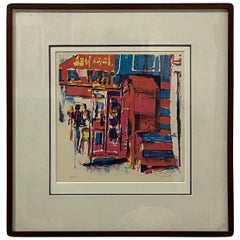 Framed Colorful Abstract Artist Proof Lithograph Signed