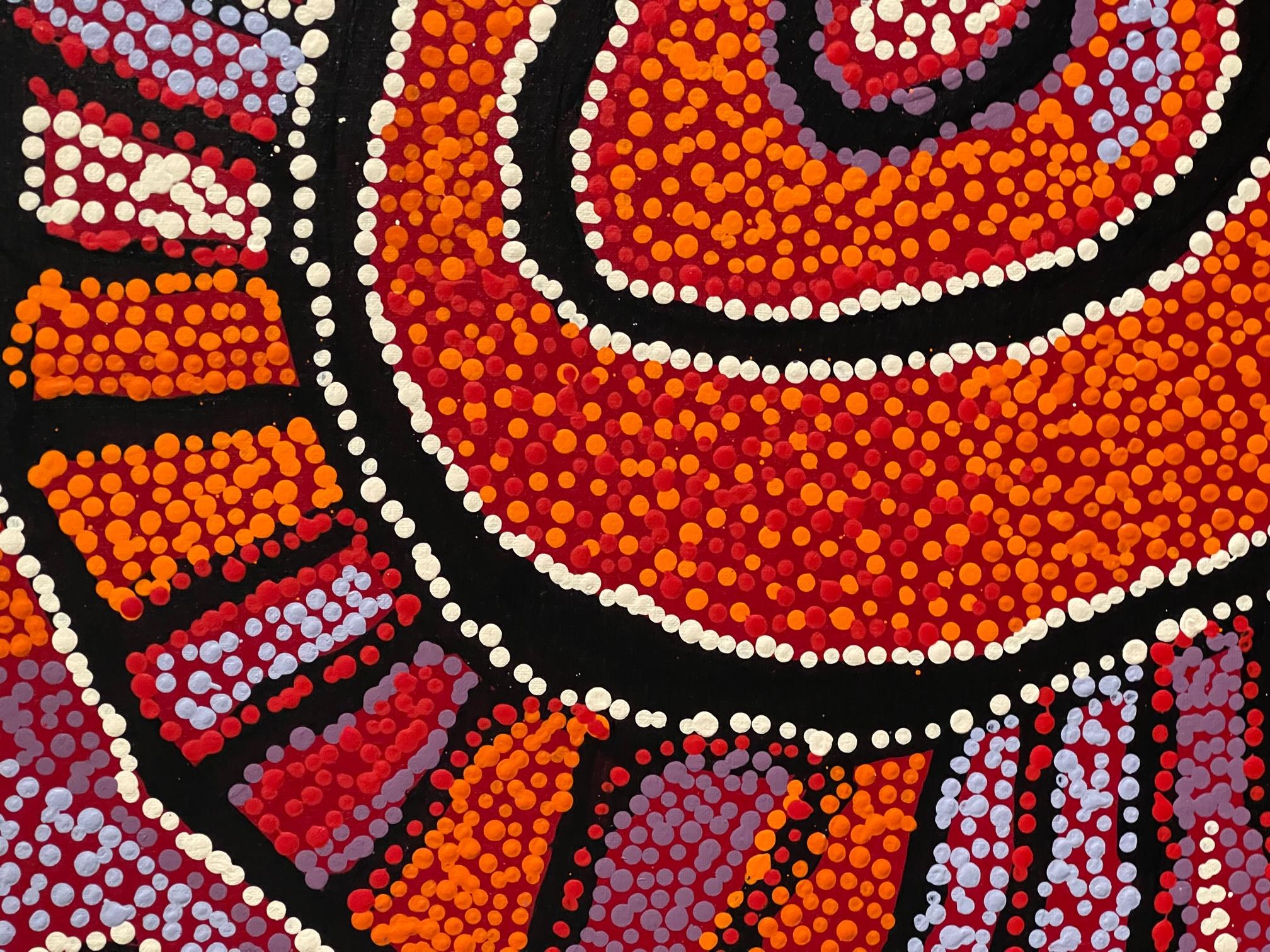 Canvas Framed Contemporary Australian Aboriginal Painting by Naata Nungurrayi