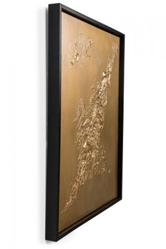 Framed Contemporary Mixed Media Gold Textural Abstract Painting Barbara Kisko