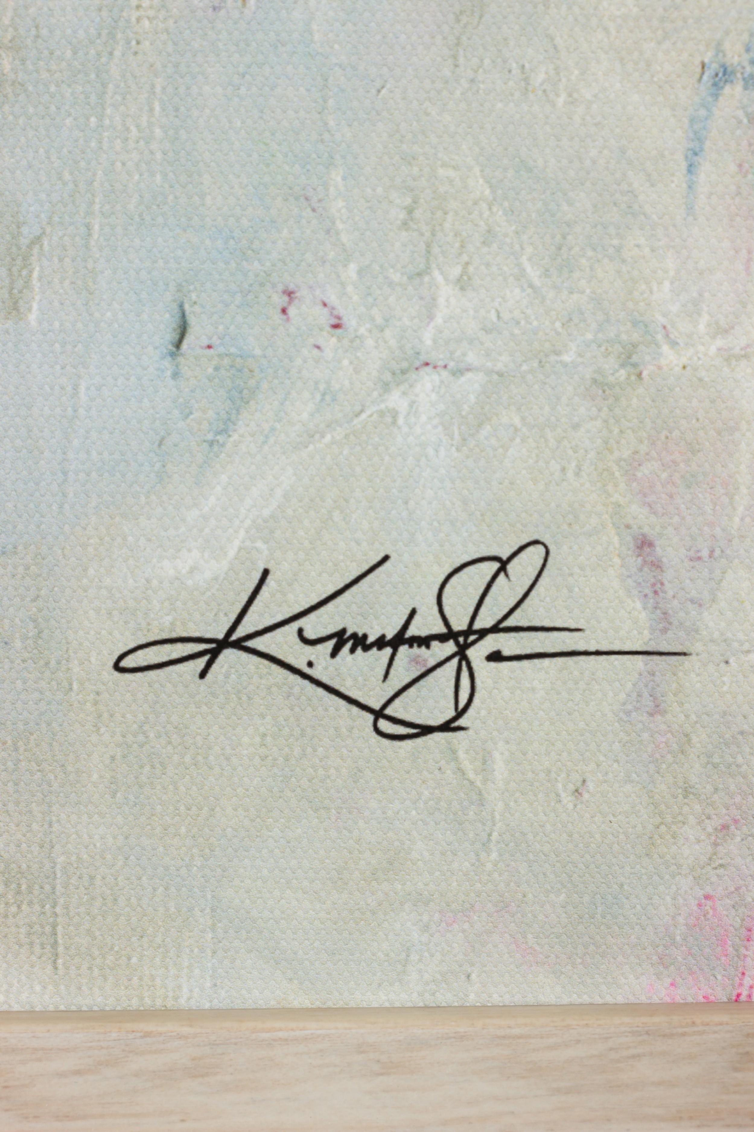 Framed Contemporary Mixed Media Print of Colorful Shapes on a Beige Background (Moderne) im Angebot