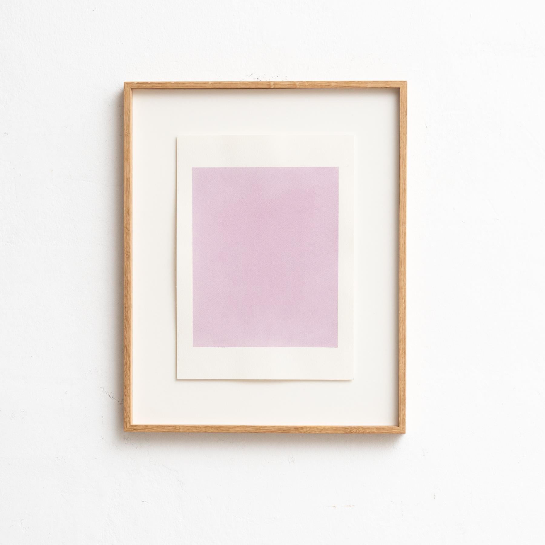 Dieses gerahmte, zeitgenössische Aquarell des renommierten Künstlers Enrico Della Torre zeigt seinen charakteristischen, minimalistischen Stil, der die Essenz von Einfachheit und Subtilität wunderbar einfängt. Das um 2015 auf Papier gemalte