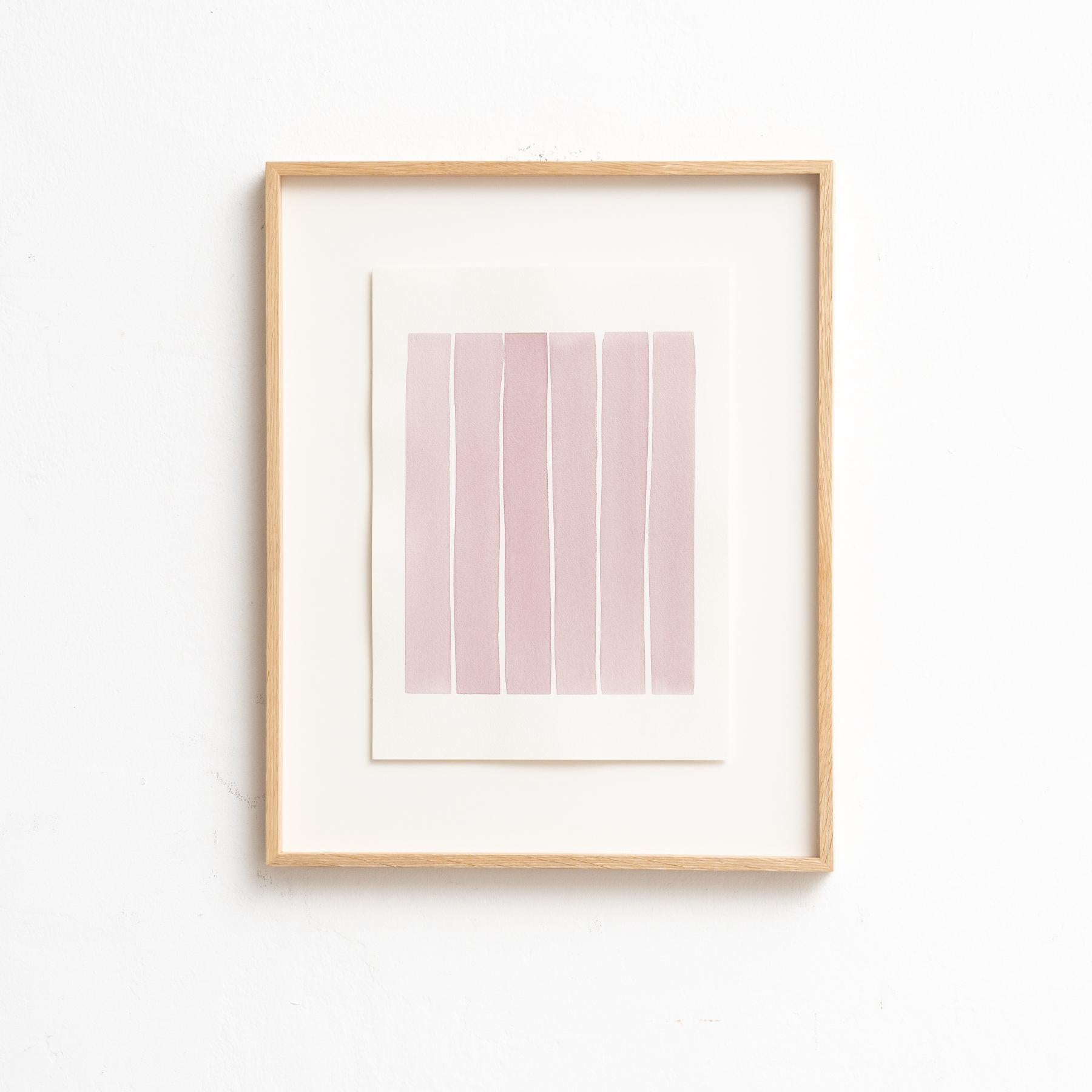 Dieses gerahmte, zeitgenössische Aquarell des renommierten Künstlers Enrico Della Torre zeigt seinen charakteristischen, minimalistischen Stil, der die Essenz von Einfachheit und Subtilität wunderbar einfängt. Das um 2015 auf Papier gemalte