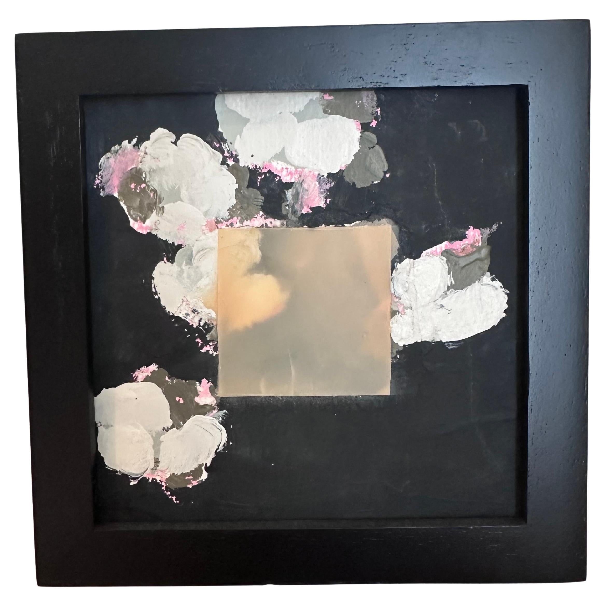 Framed Cotton On Dark Background with Wax Square George Marks Painting For Sale