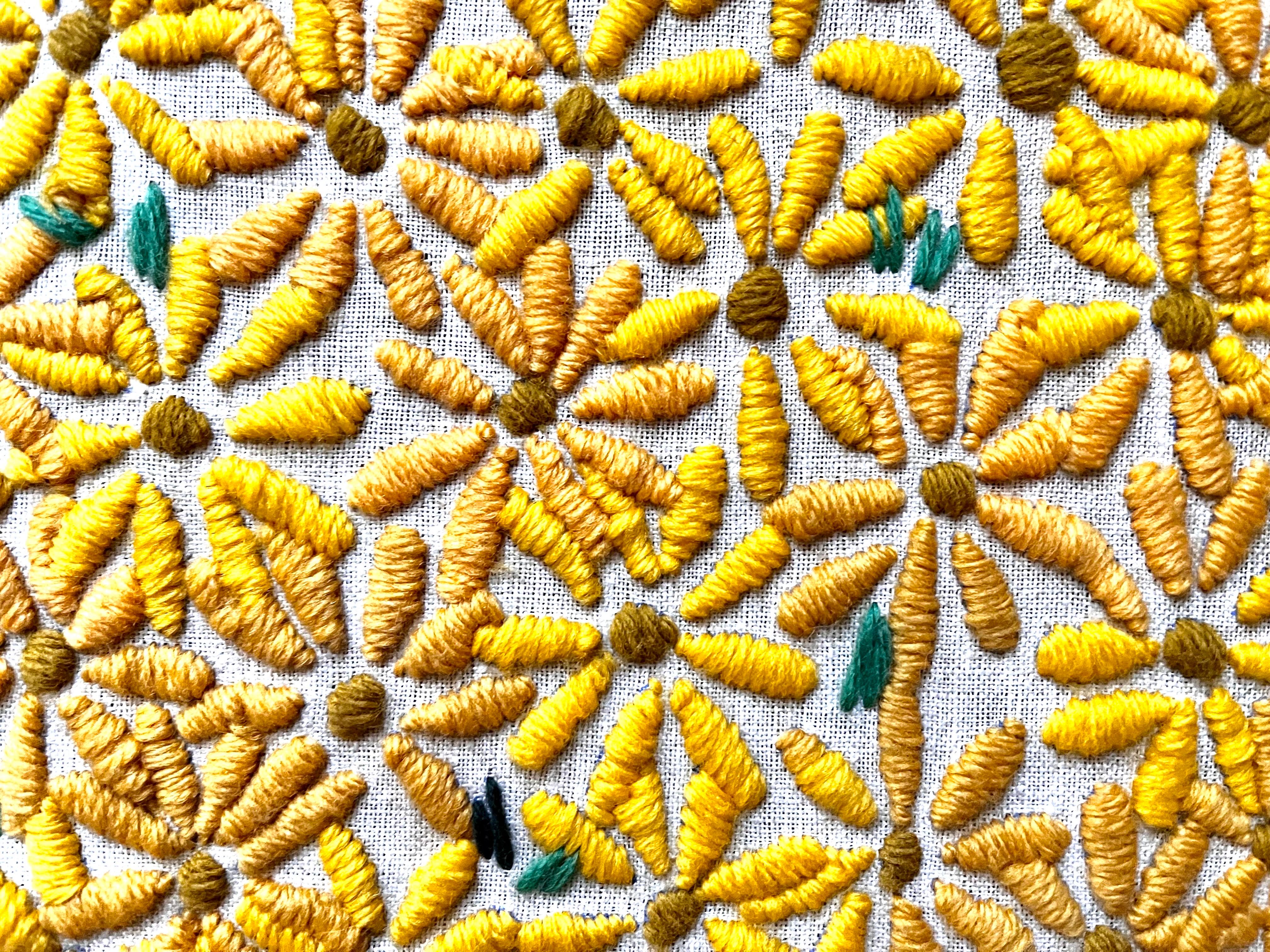 Gerahmte Crewel-Stickerei 