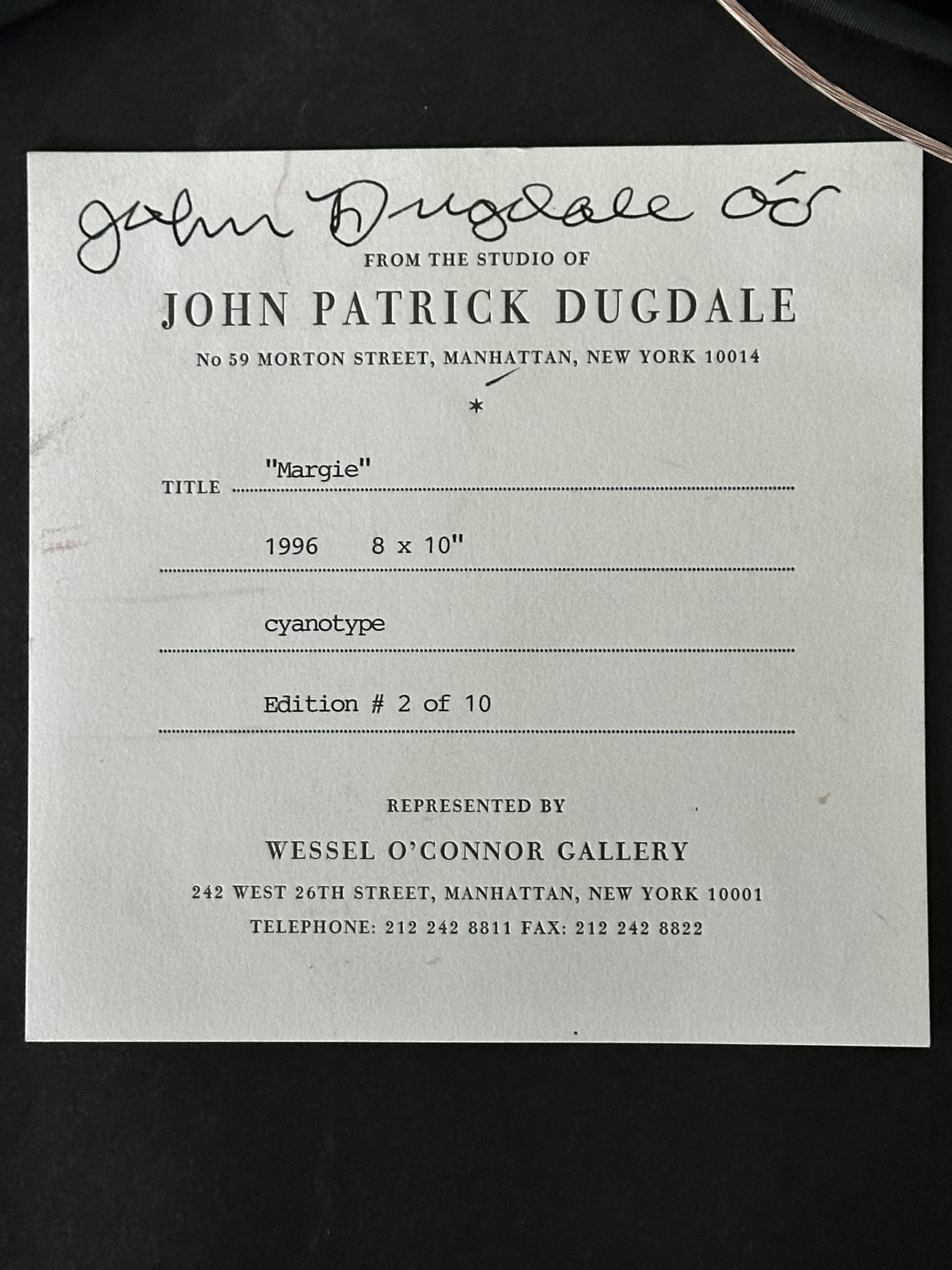 Americano Fotografia in cianotipia con cornice di John Patrick Dugdale in vendita