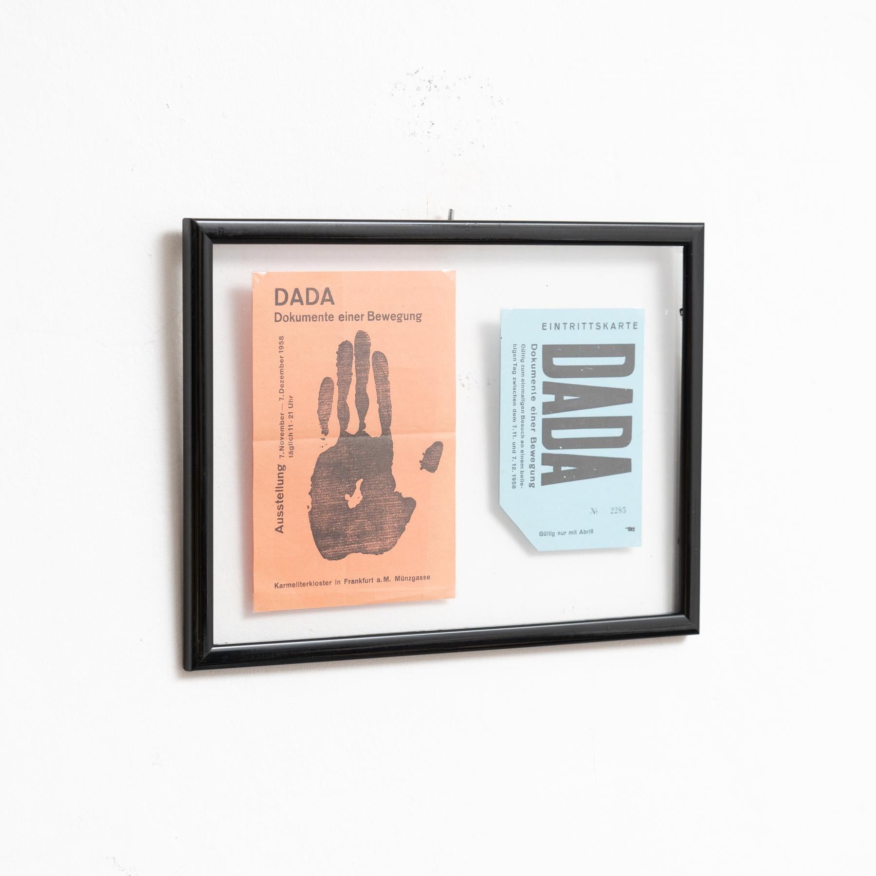 Gerahmter Dada Tract aus der Ausstellung „Dada Dokumente Einer Bewegung“, 1958 (Deutsch) im Angebot