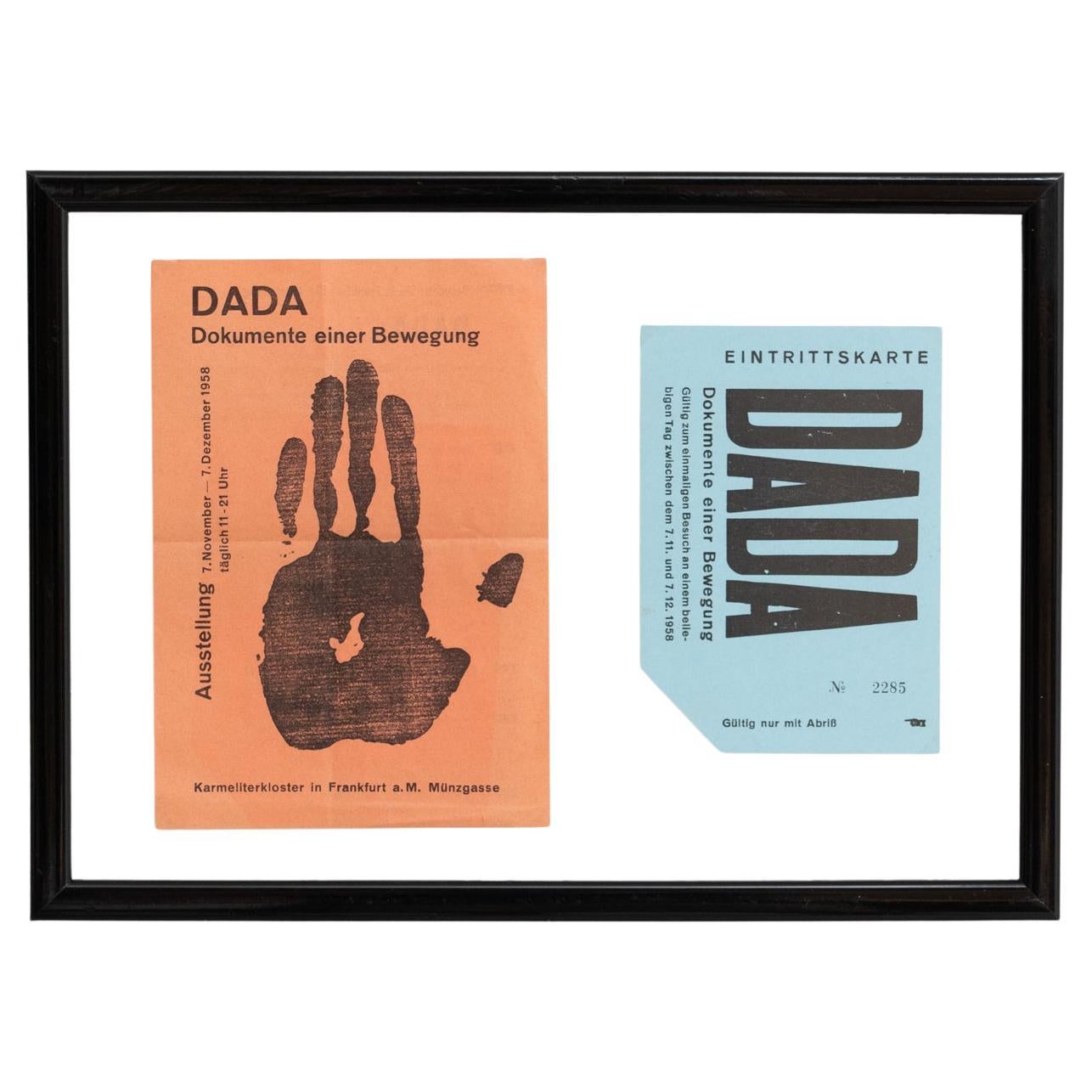 Framed Dada Tract from "Dada Dokumente Einer Bewegung" Exhibition, 1958